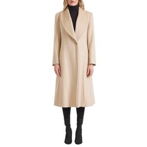 Sofia Cashmere Shawl Beige Camel Hair Collar Princess Coat Size 14